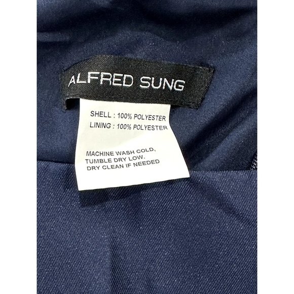 ALFRED SUNG Women's Midnight Sleeveless Square-Neck Princess Line Gown 20R - Picture 3 of 10